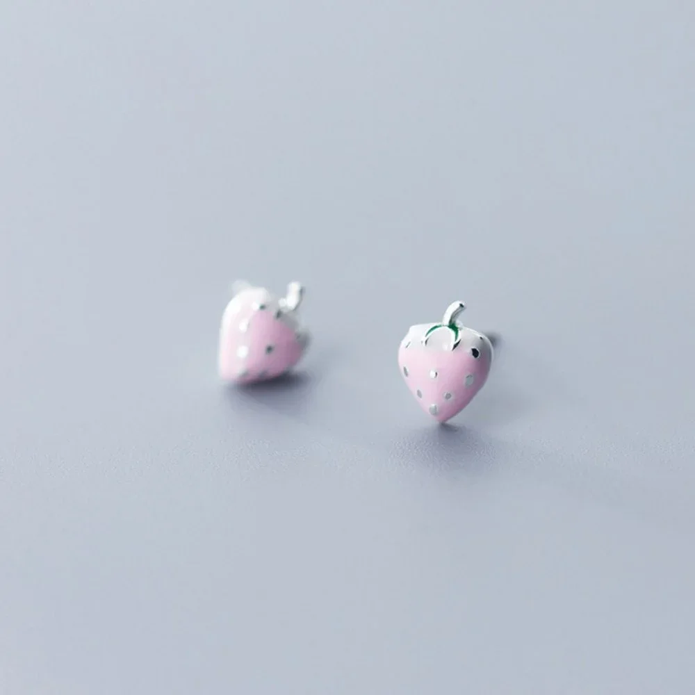 Pink Strawberry Earrings - Picture 4 of 8